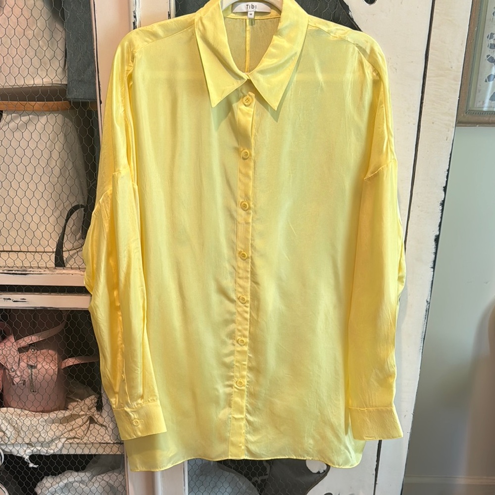 Tibi spring acetate cocoon blouse, size Med NWOT, $100